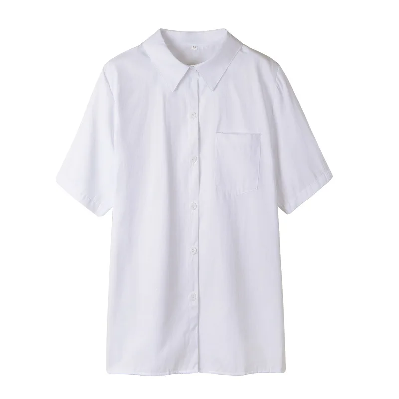 

Women JK Orthodox High School Uniform Top Student Girls Harajuku Preppy Style Plus Size White Pink Short Sleeve Shirt Top Blouse