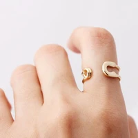 original safety pin cuff rings for women 2020 gold silver plated resizable open round finger ring jewelry femme bijoux