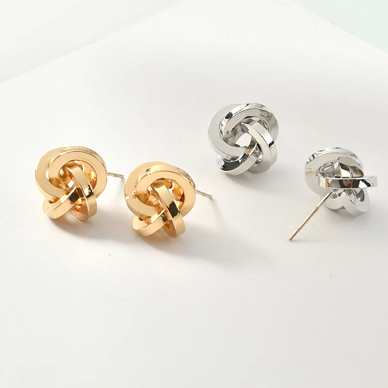 Серьги из меди с покрытием 18 каратного золота и серебра простые геометрические