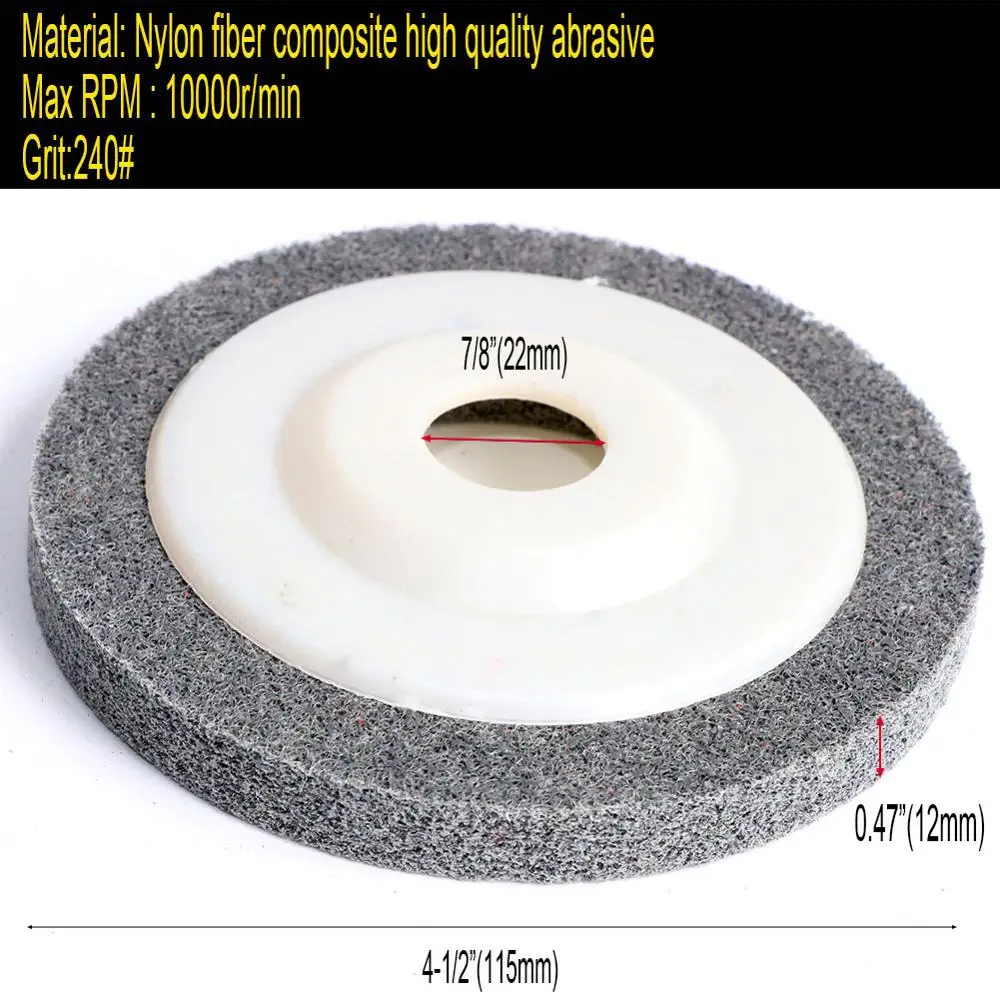 Полировальное колесо из нейлонового волокна 5 дюймов 4 дюйма 115 мм нетканый