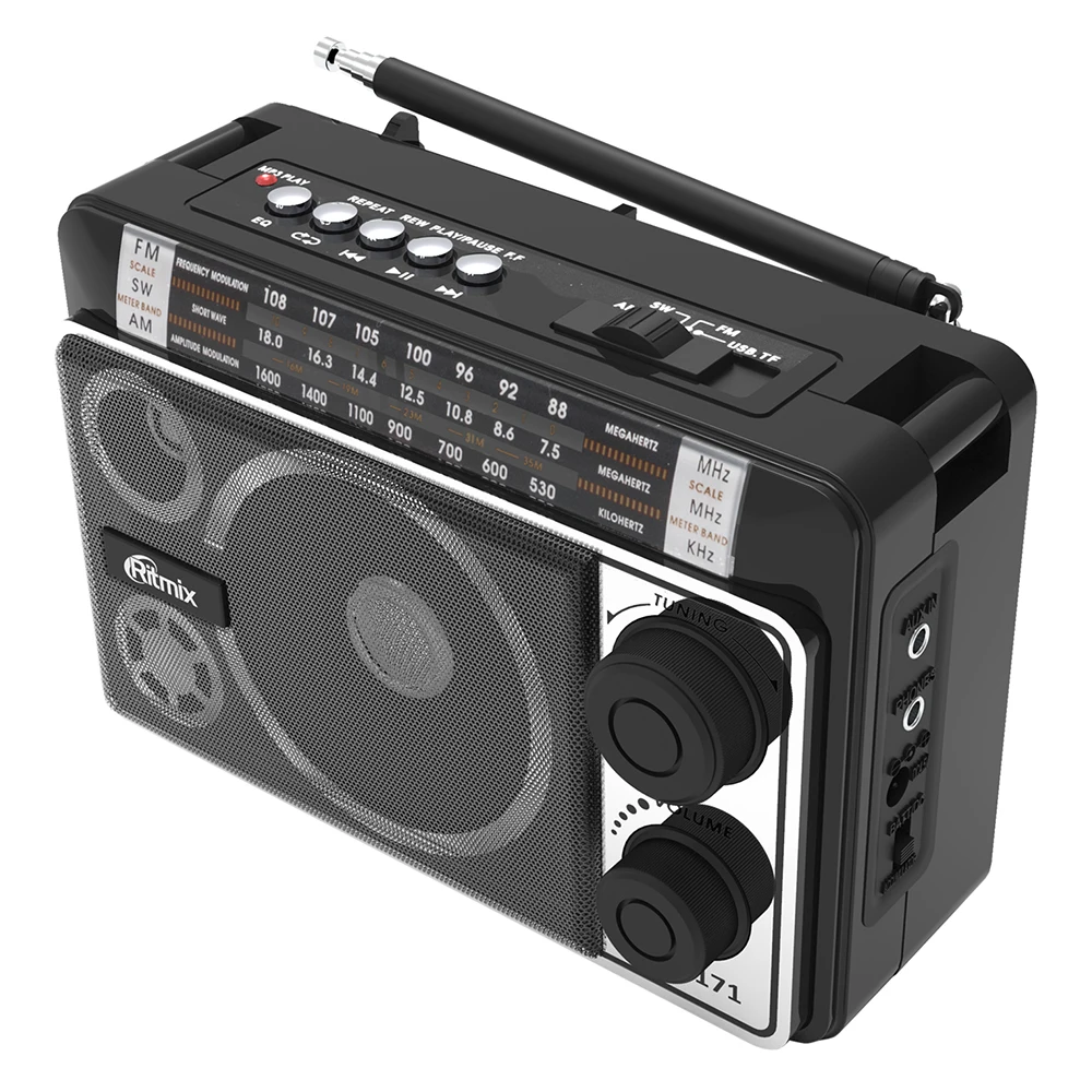 Radio ritmix rpr-171 [VHF/FM SQ/SW St/MW MP3 black] receiver FM radio | Электроника