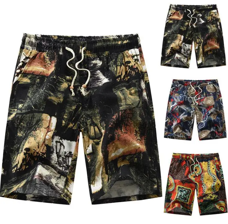 Мужские повседневные пляжные шорты с цветочным принтом новые летние модные
