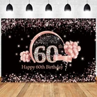 Фон для фотосъемки с изображением розового золота 60-го дня рождения для женщин и мужчин с блестками фон для фотосъемки 60 лет фотографический баннер для взрослых