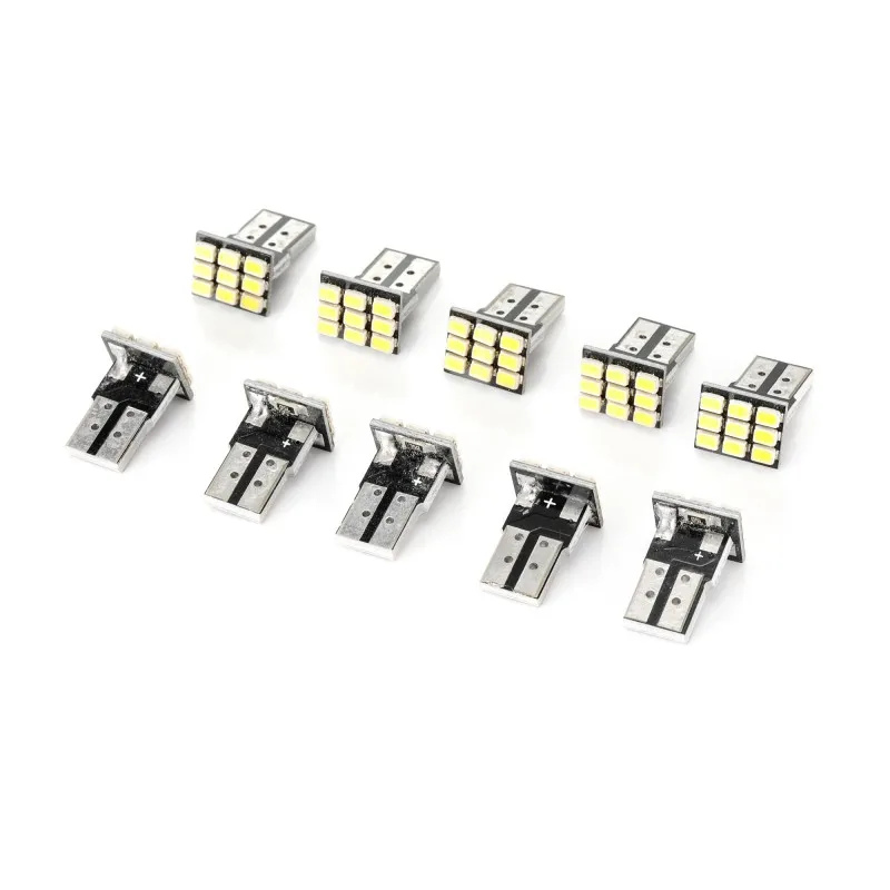 10 шт. T10 светодиодный Подсветка регистрационного номера лампы 9SMD 2825 192 194 168 W5W