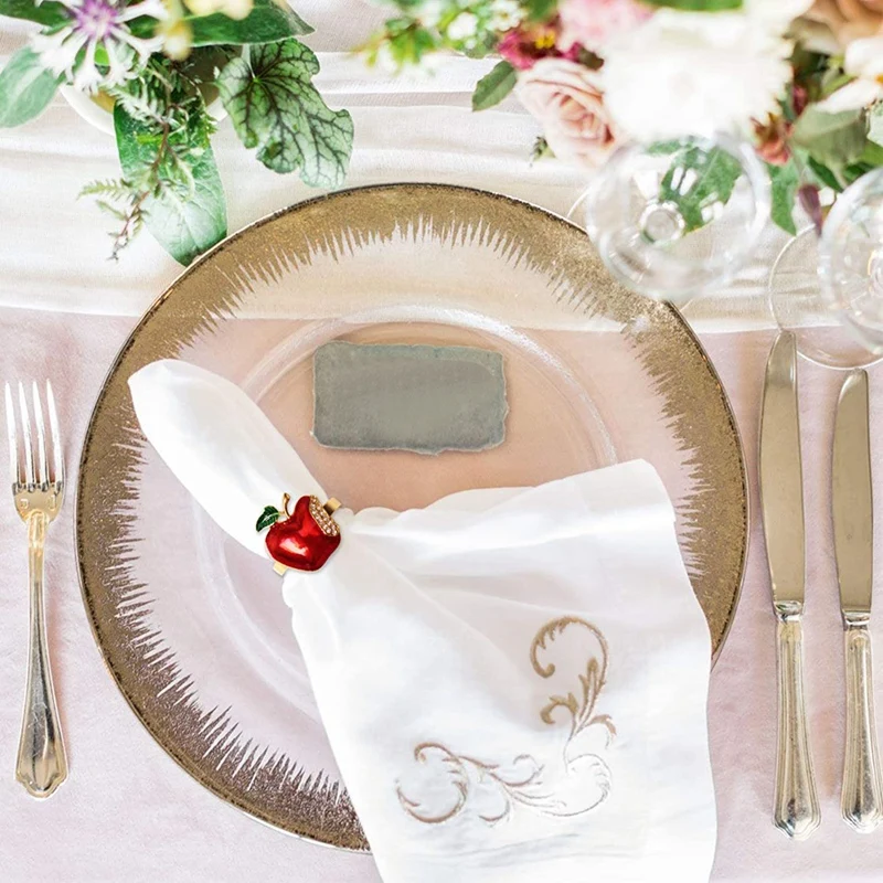 Набор из 6 колец для салфеток кольцо с красным яблоком свадьбы уживечерние