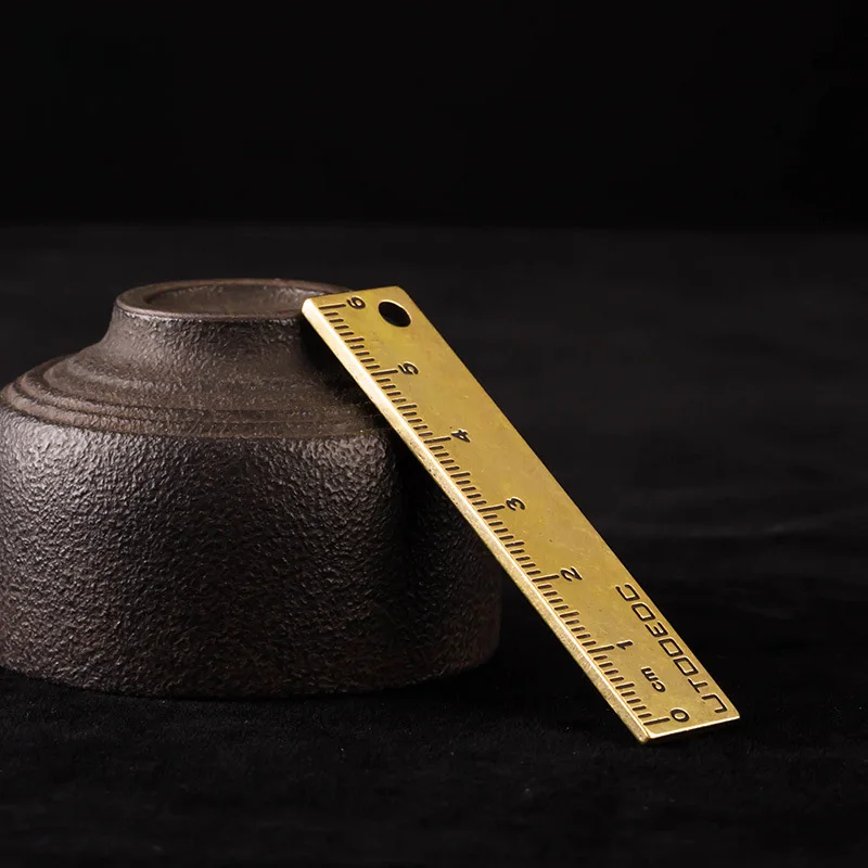 Брелоки из чистой меди с линейкой на удачу подвески ювелирные изделия винтажные