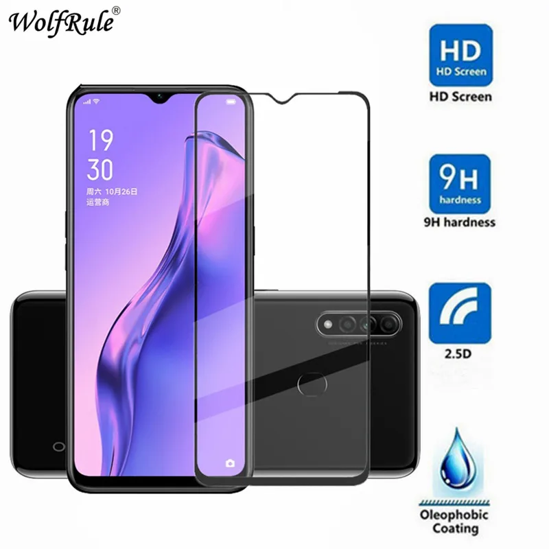 2 piezas de Protector de pantalla LCD para OPPO A8 pegamento completo de vidrio para Oppo A8 cubierta completa de vidrio templado para OPPO A8 pel&iacute;cula de tel&eacute;fono 6,5"-1