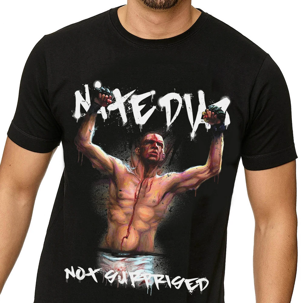 Для мужчин Nate Diaz Is Not удивленная футболка крутая UFC MMA Чемпион Футболка хлопок большой размер Camiseta