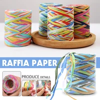 80 meter colorful raffia ribbon natural yarn string for gift wrapping box bouquet decor baking box packing party candy gift rope