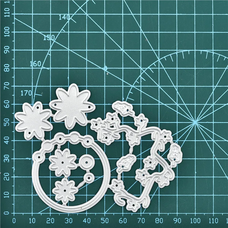 Naifumodo цветок Венок металлические Вырубные штампы тиснение трафарет скрапбук