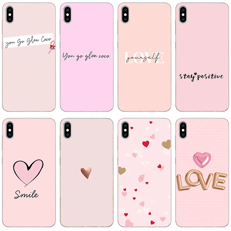 

Letters of love phone case For iPhone 11 12 Pro Max X XS XR Xs Max Mini 6 6s 7 8 Plus Silica gel Cover