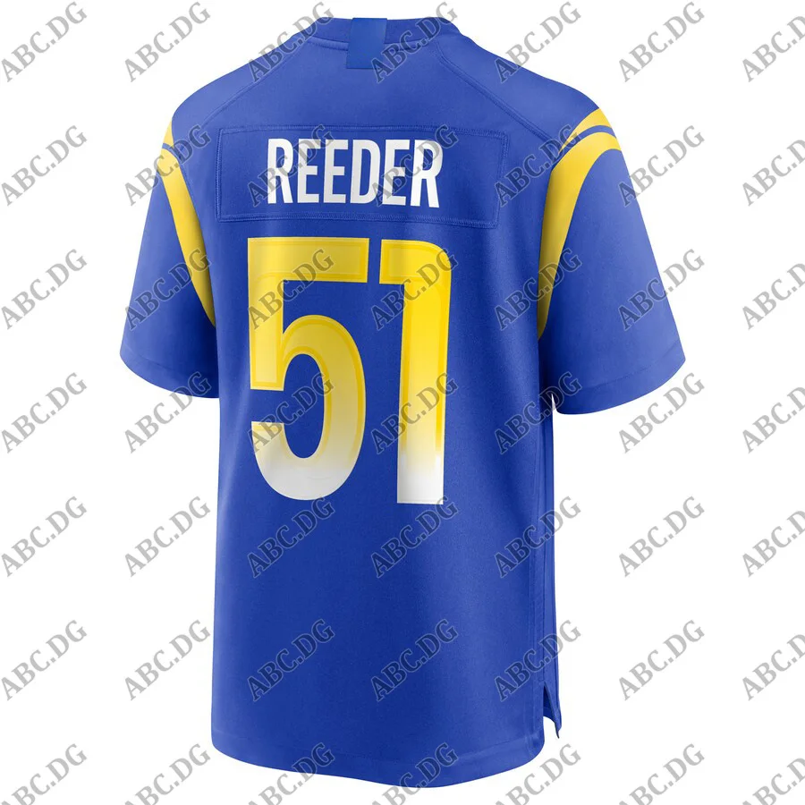 

Customized Stitch American Football Jersey Men Women Kid Youth Los Angeles Troy Reeder Royal Game Jersey