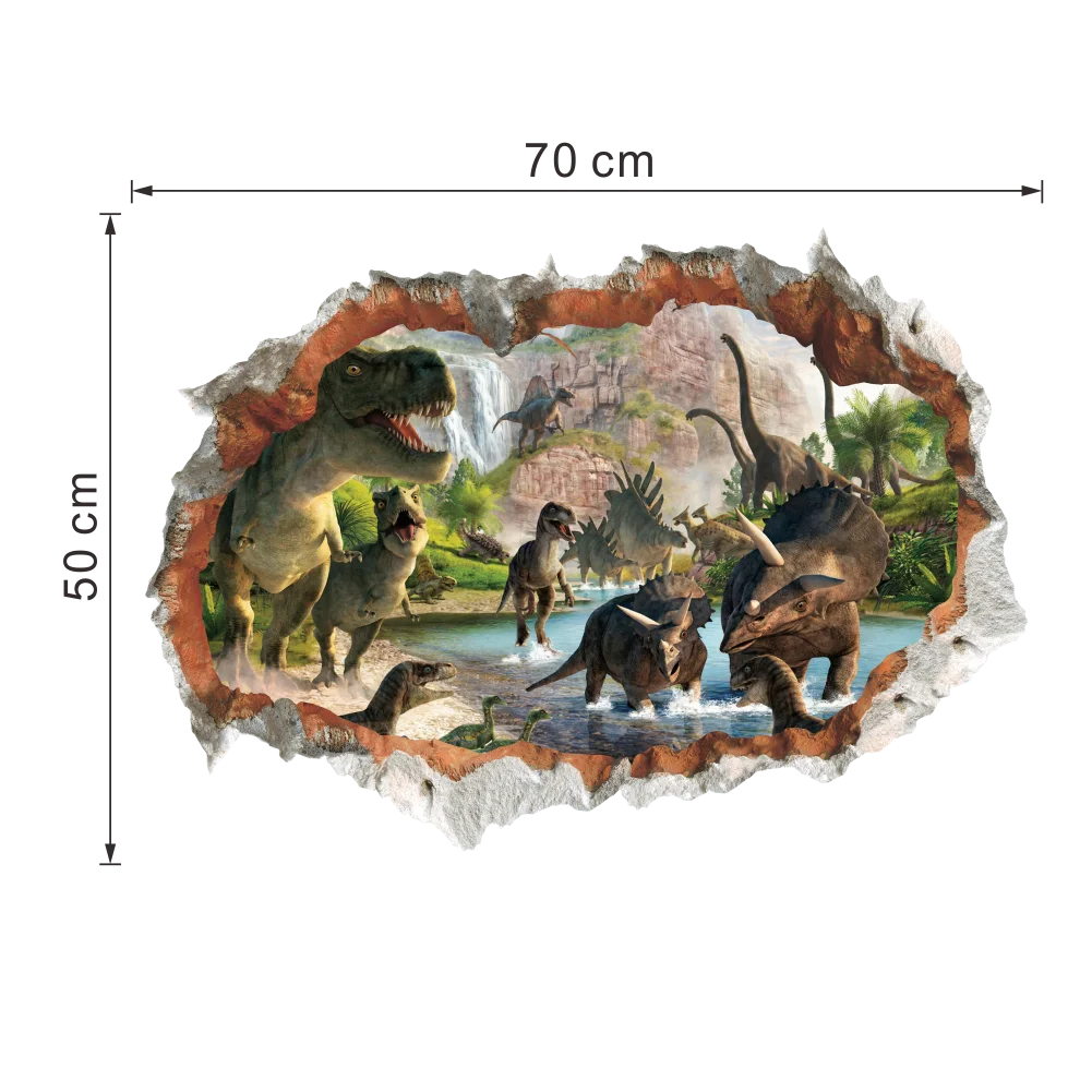 

Movie Jurassic Park Dinosaur Animal Wall Stickers for Kids Rooms Bedroom Home Decor 3d Vivid Wall Decals Pvc Mural Art Poster