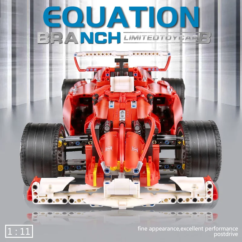 Высокотехнологичная модель автомобиля 0011 мини конструктор 8386 F1 Racer 1:10 скоростная