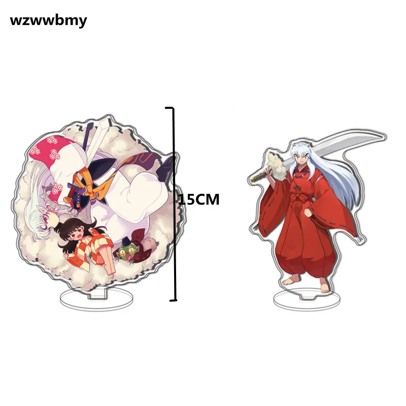 

15cm Naraku Higurashi Kagome Sesshoumaru Inuyasha Iron Broken Tooth figure model Transparent Acrylic Figures Standing Ornaments