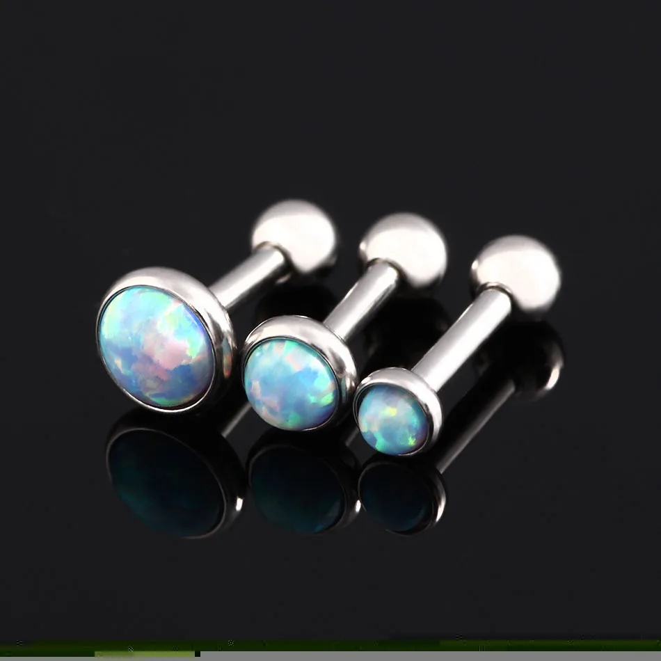1Pcs 16g Internal Thread Opal Stone Labret Monroe Lip Stud Ring Ear Cartilage Tragus Helix Earring Piercing Body Jewelry | Украшения и