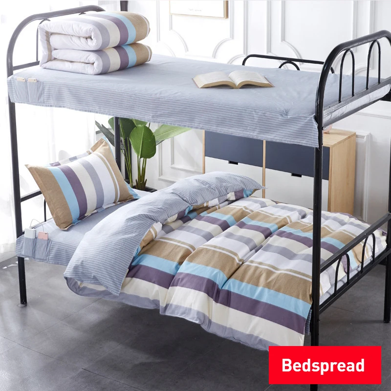 

Cotton Quilt cover pillowcase student dormitory bed 3pcs set 0.9m/1m/1.2m bunk bed single bed cotton bed linen quilt cover set