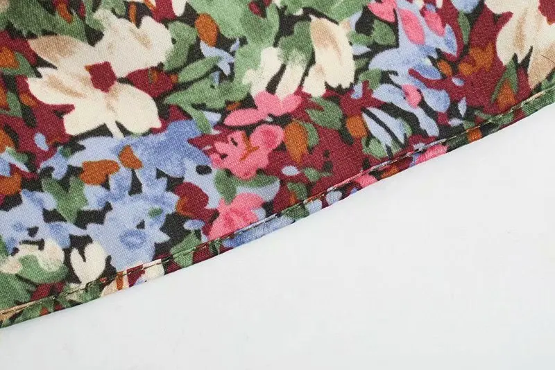 Fashion Women Prairie Chic Multicolor Floral Print Dress Long Sleeve O Neck A-line Mini Dress Autumn vestido OZZ9369　