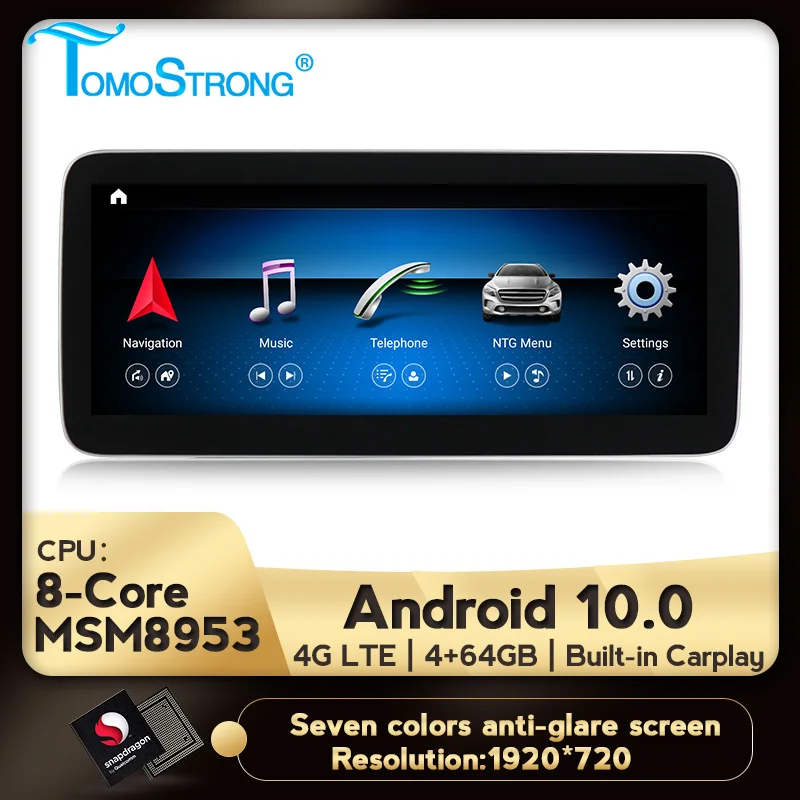 Автомобильный GPS-мультимедийный плеер AHD 1920*720 на 8 ядер Android 10 для Mercedes benz G-класса W463 2015-2019 с IPS-экраном и встроенным 4G-модулем.