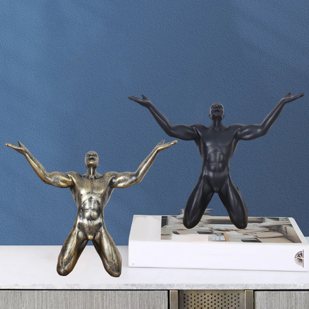 

Man Statues Man Resin Crafts Living Room Collecitble Figurine Bedroom Sculpture Figures Housewarming Gift Office Shop Decor