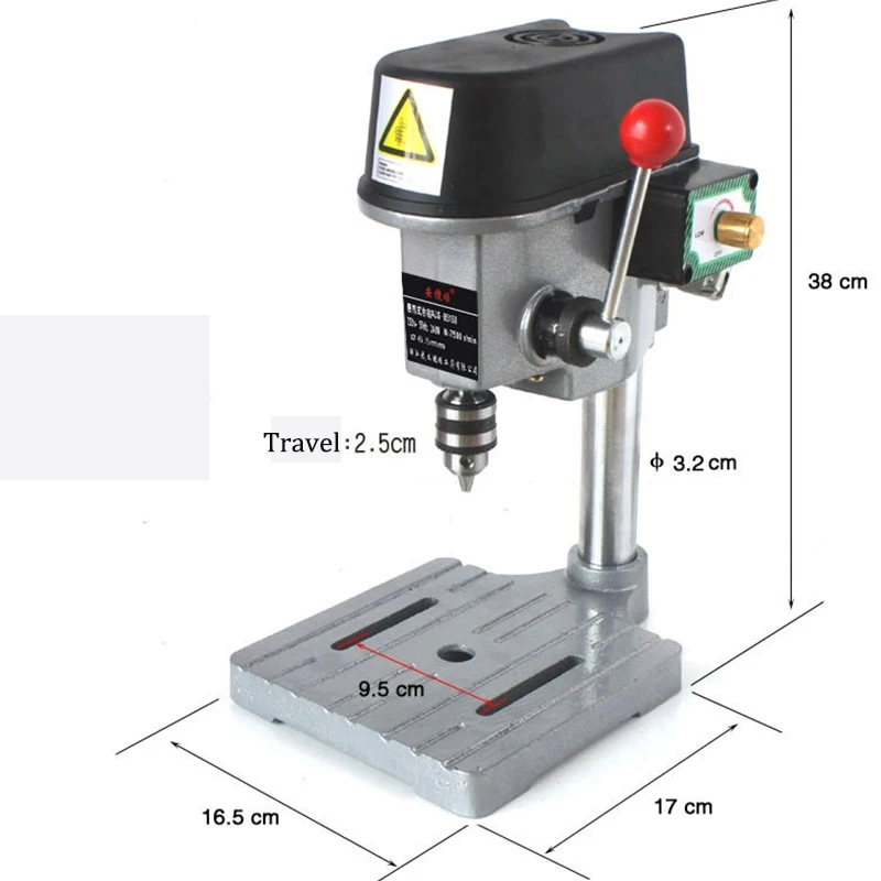 340 Вт Миниатюрный Настольный сверлильный стенд электрический станок патрон