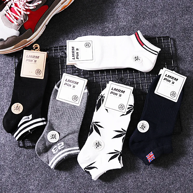 5 пар мужских носков однотонные хлопковые классические повседневные носки