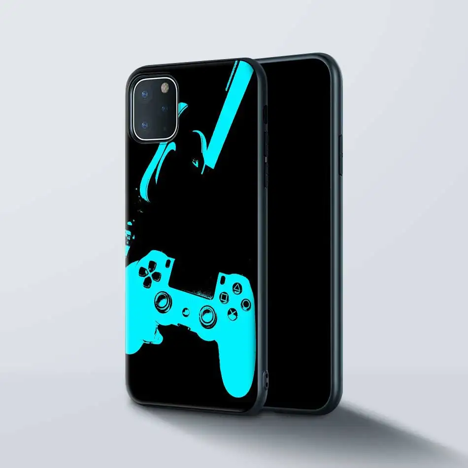 

Black Cover for Apple iPhone 11 12 Pro 7 XR 6 X XS MAX 8 6S Plus 5 5S SE 2020 TPU Case Game Console Switch Remote Control Handle