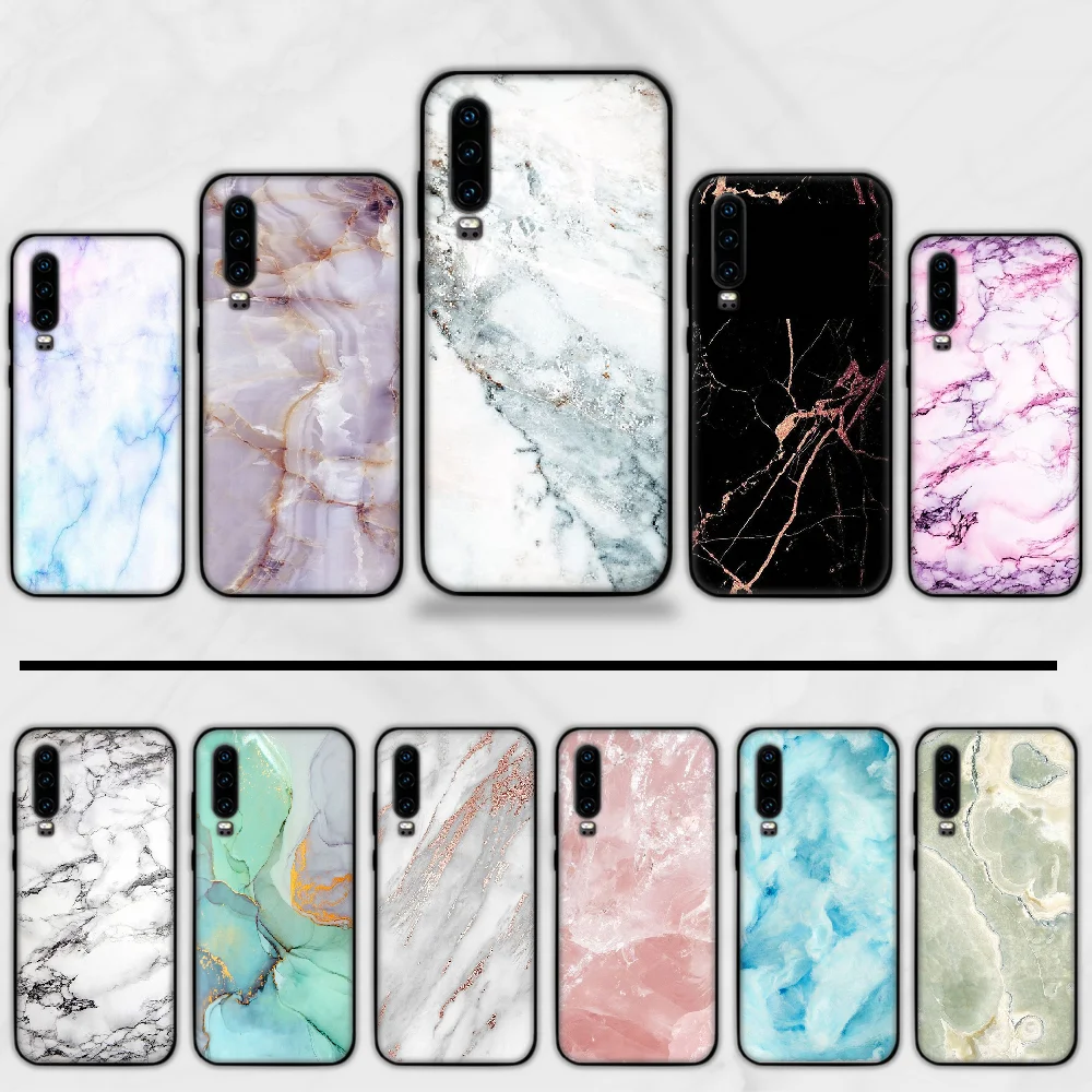Гранитный камень мрамор Textur Мягкий силиконовый чехол для телефона Huawei P9 P10 P20 P30 Lite