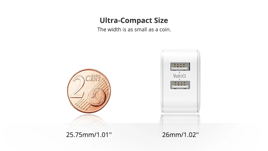 Tronsmart W02 12 Вт USB быстрое зарядное устройство мини быстрое зарядное устройство двойное зарядное устройство на стене для телефона, xiaomi, huawei, iPhone, iPad Pro, samsung