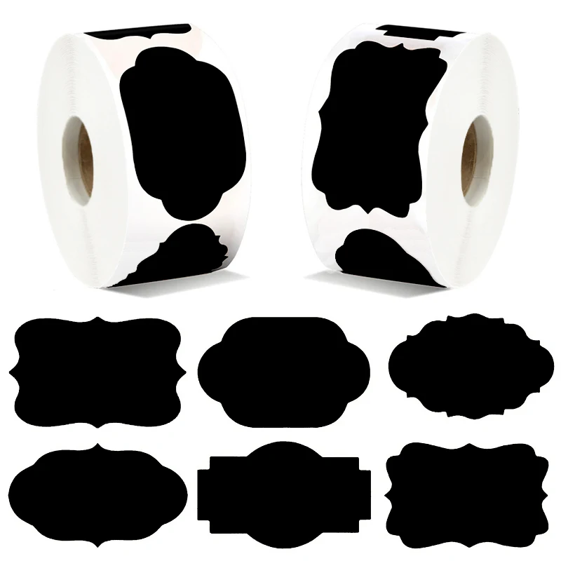 

150pcs/roll Waterproof Blackboard Sticker PVC Removable Label Stickers Marker Pen Tags Home Kitchen Jars Organizer Labels