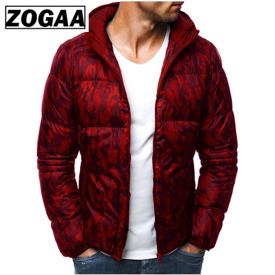 ZOGAA/зимние мужские теплые парки пальто хлопковые толстые куртки с капюшоном и