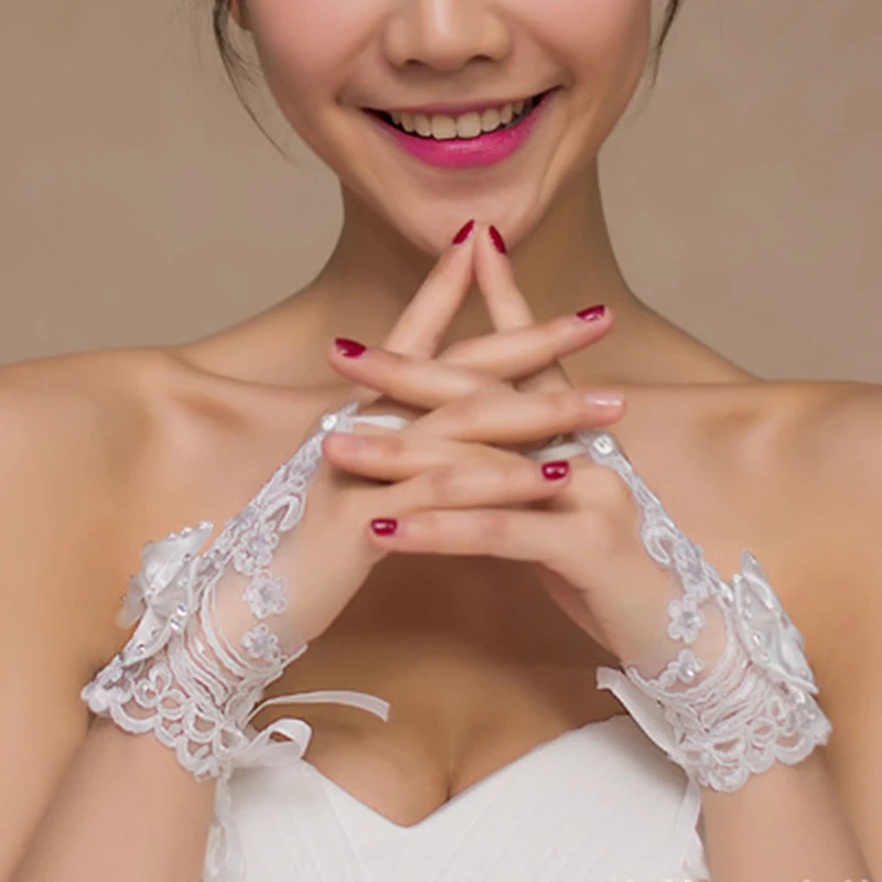 

Перчатки женские кружевные, с бантом, сексуальные, без пальцев