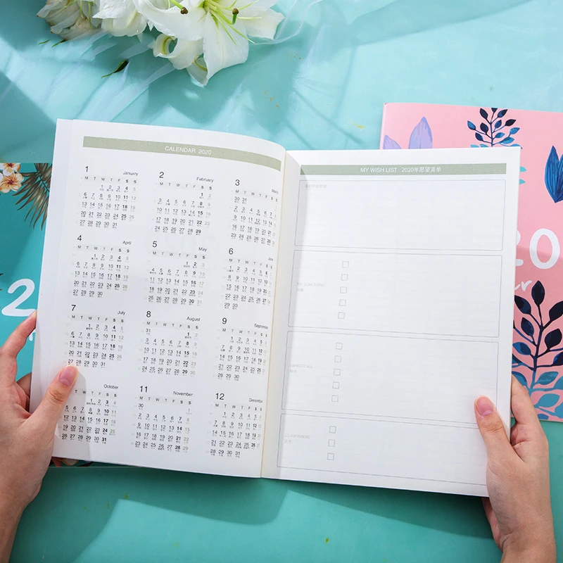 А4 дня цветы 2020 ежедневный ежемесячный год для планирования расписания ручные