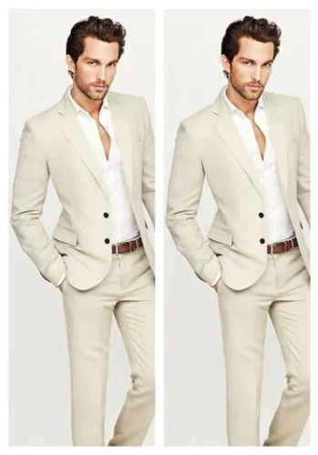 Изготовленные на заказ брюки пальто цвета слоновой кости с вырезом лацкане двумя