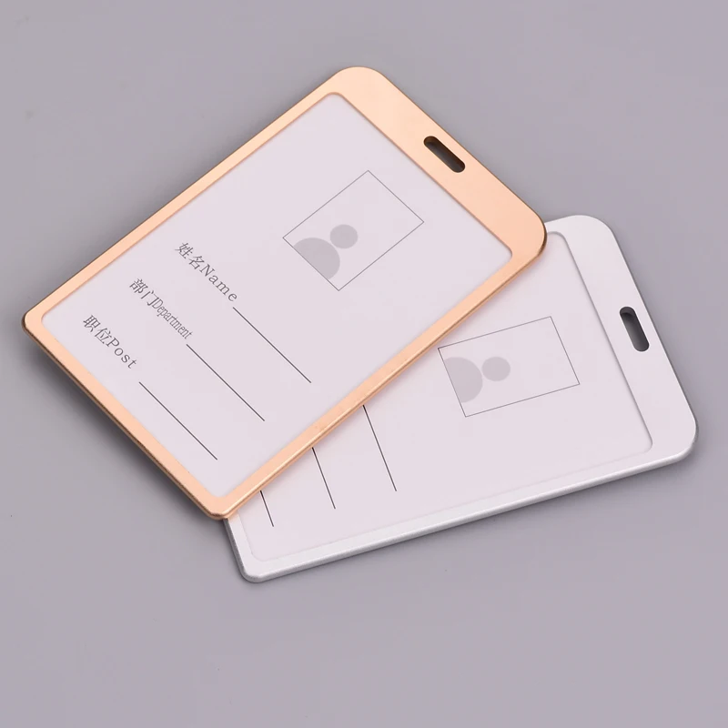 

1PC Aluminum Alloy Card Holder Business Card ID Badge Holder Vertical Metal ID Business Case nurse accessories