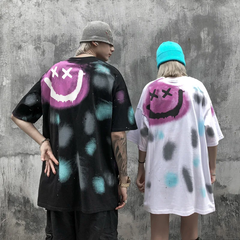 UNCLEDONJM винтажная окрашенная галстук Мужская Футболка Harajuku забавная мужская хип