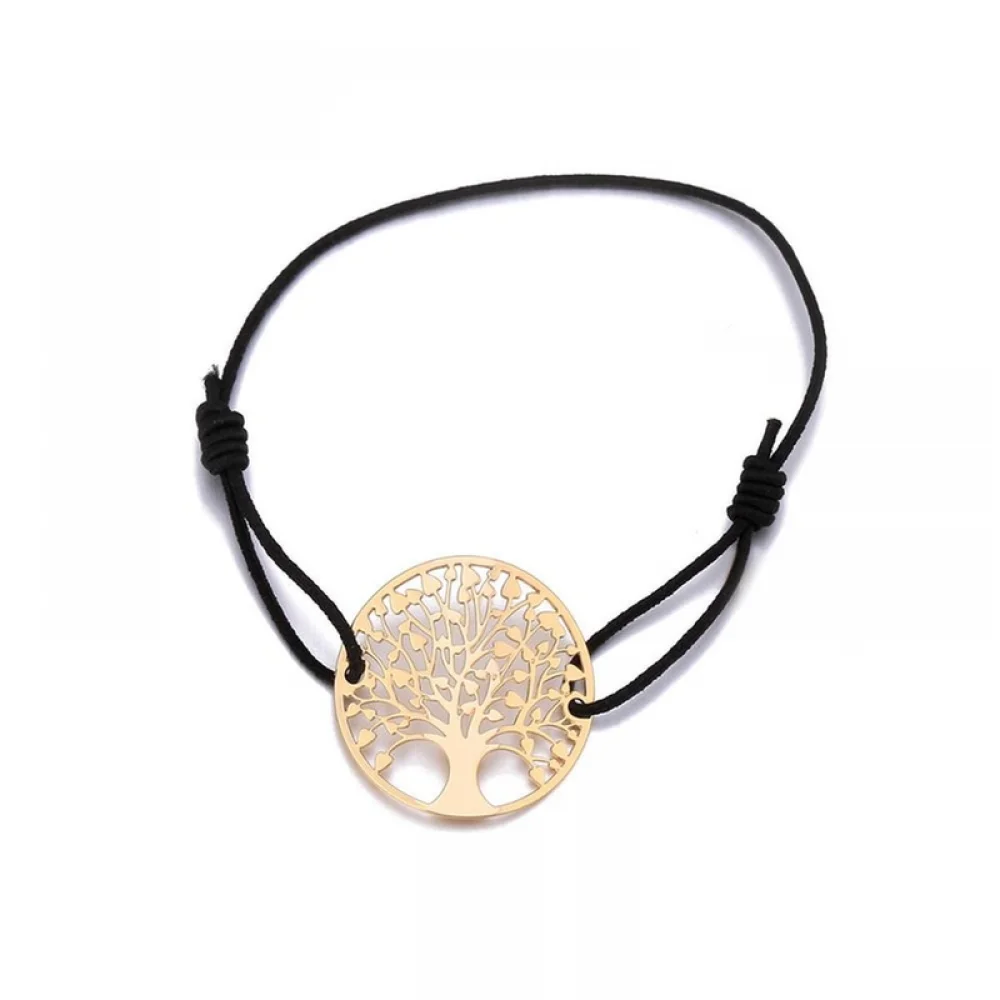 

New Hollow Tree Of Life Bracelets For Women Simple Gold Tree Pendant Adjustable Rope Bracelets Fashion Jewelry Party Gifts 2021
