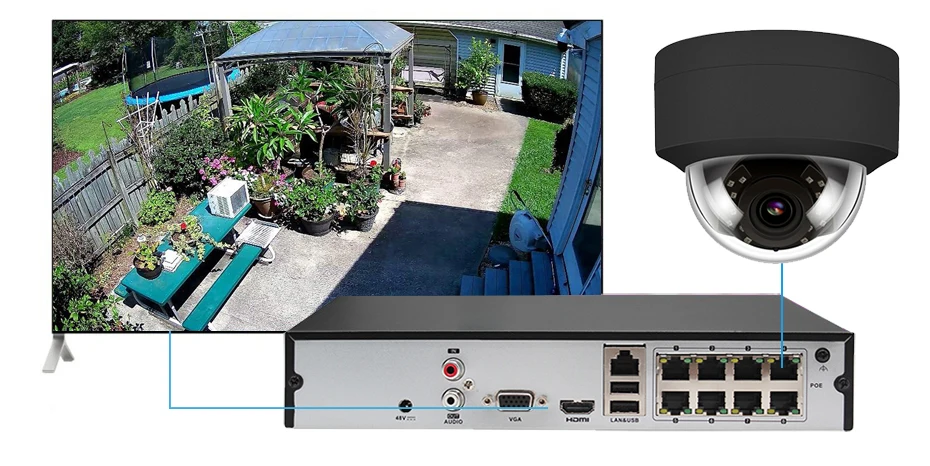 Hikvision совместимый H.265 5MP POE IP камера 2952*1944 Plug& Play наружная купольная камера видеонаблюдения s CCTV
