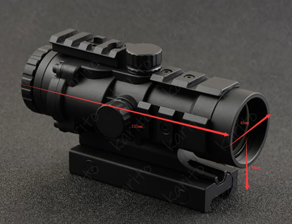 Тактический прицел 4x32 с тремя сторонами Пикатинни Крепление база водонепроницаемый противоударный M7368