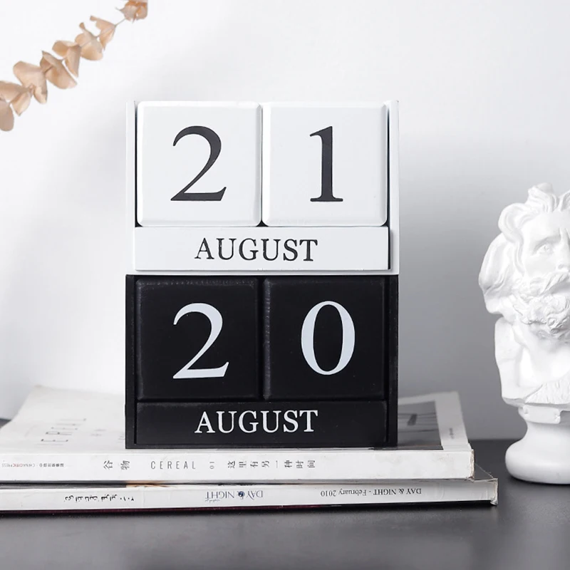 

Nordic Creative Manual Wooden Calendar Study Office Furnishings Home Decoration Accessories Friends Students Birthday Gifts