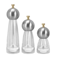 premium acrylic manual pepper mills shakers with ceramic adjustable core transparent spices salt and pepper grinder