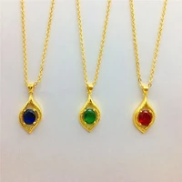 fashion 14k gold womens wedding engagement jewelry yellow gold chain necklace emerald gemstone pendant necklace birthday gifts