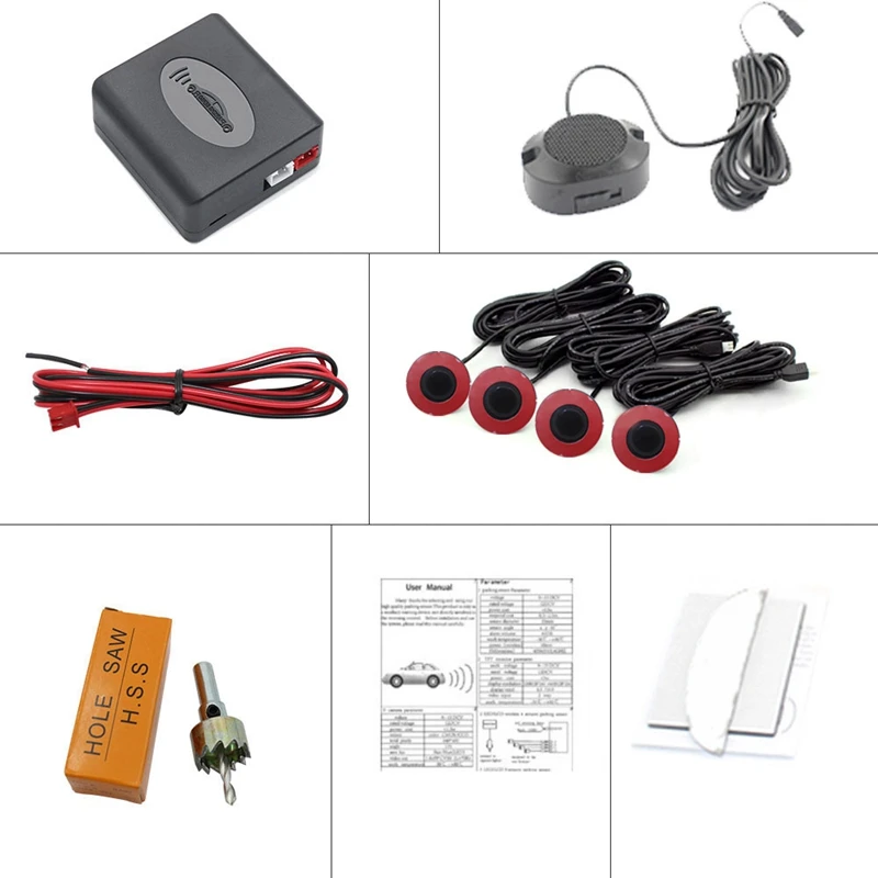 

16.5MM Rotate Radars Car Video Parking Sensor Black Reverse Backup Ra-Dar Car Detector Parking System