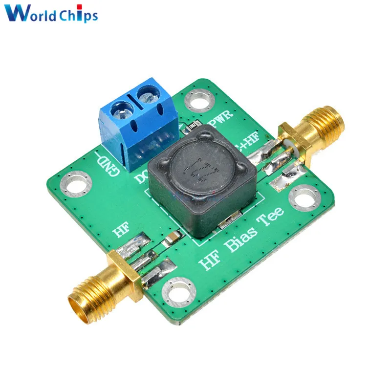 RF Microwave HF Bias Tee 50K-60MHz DC offset Feeder For RF Short Wave RTL SDR LNA HAM Radio Amplifier Antenna 33mmx33mm