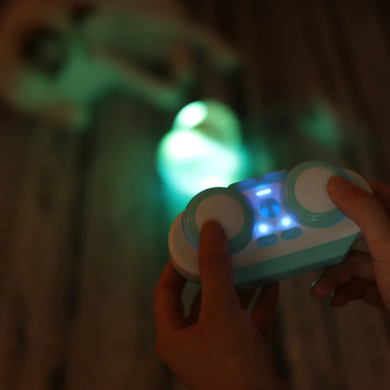 

USB Rechargeable Robotic Cat Toys Remote Control Automatic Feather Ball Teaser Toys for Kitten with Spinning LED Light