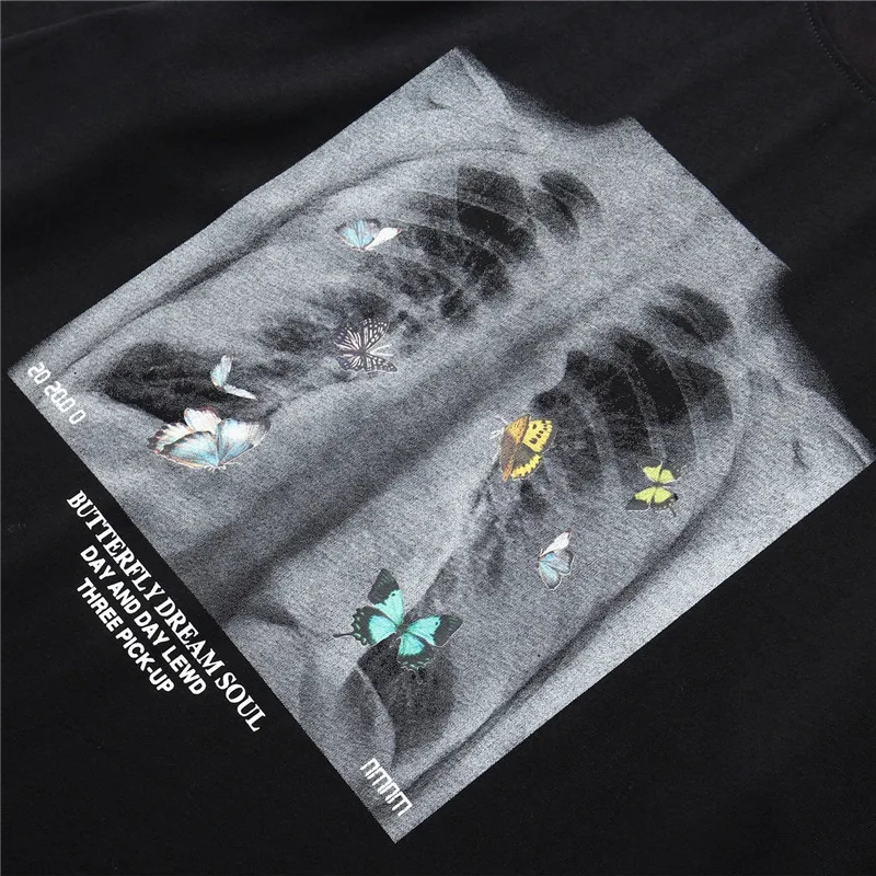 

Women Hip Hop T Shirt butterfly Picture Retro T-Shirt Streetwear Harajuku High Street Tshirt Oversized Summer Black White Tops