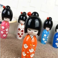 1pcs new plum kimono doll japanese kokeshi girls wooden dolls size 16cmx5 5cm