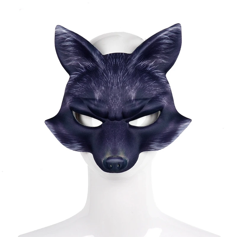 

HaleyChan Halloween Mardi Gras Carnival Party Fancy Dress Party EVA Half Face Animal Pig Fox Wolf Mask Cosplay Pig Fox Wolf Mask