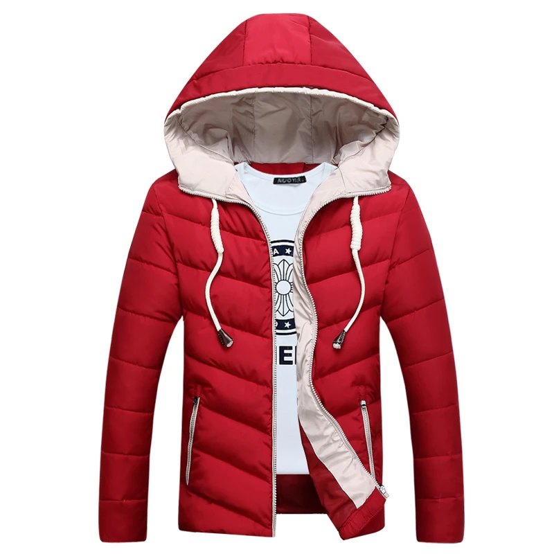 Одежда из хлопка Мужская зимняя теплая Толстая куртка с капюшоном хлопковый