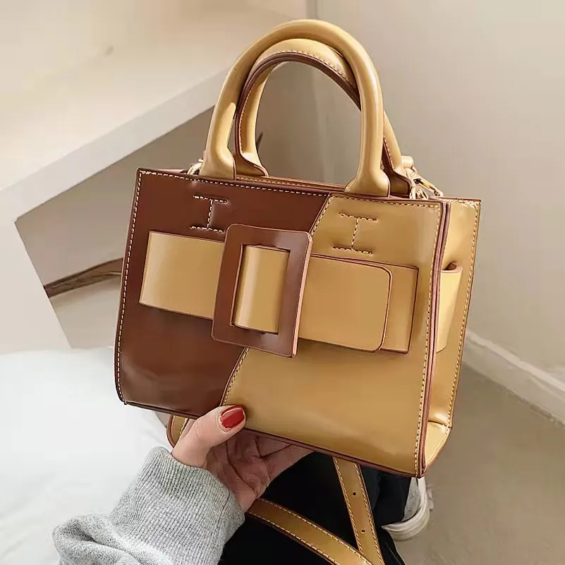 

Bolsa feminina de couro artificial, bolsa clutch feminina de alta qualidade, em couro falso, tipo carteiro, vintage